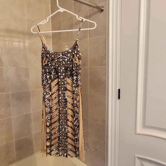 Beaded Nude Dress - Picture 4 of 12